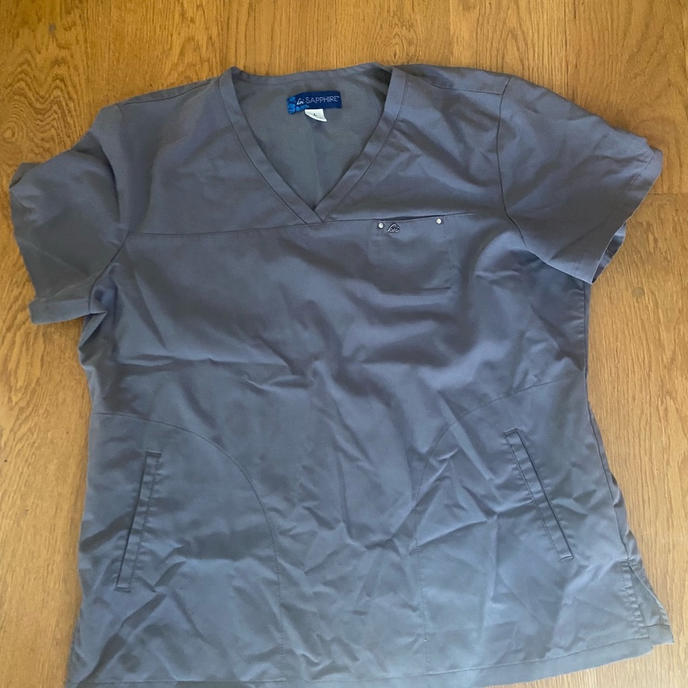 Koi Charcoal Short Sleeve scrub top